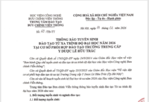 Thông báo tuyển sinh đào tạo từ xa trình độ đại học 2026 Thông báo tuyển sinh đào tạo từ xa trình độ đại học 2025