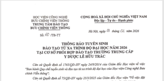 Thông báo tuyển sinh đào tạo từ xa trình độ đại học 2026 Thông báo tuyển sinh đào tạo từ xa trình độ đại học 2025